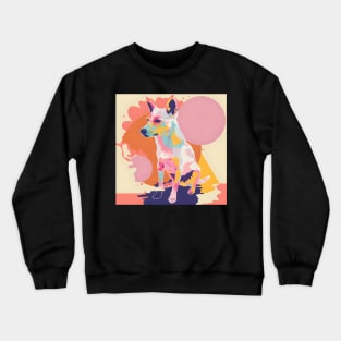 Canaan Dog in 70's Crewneck Sweatshirt